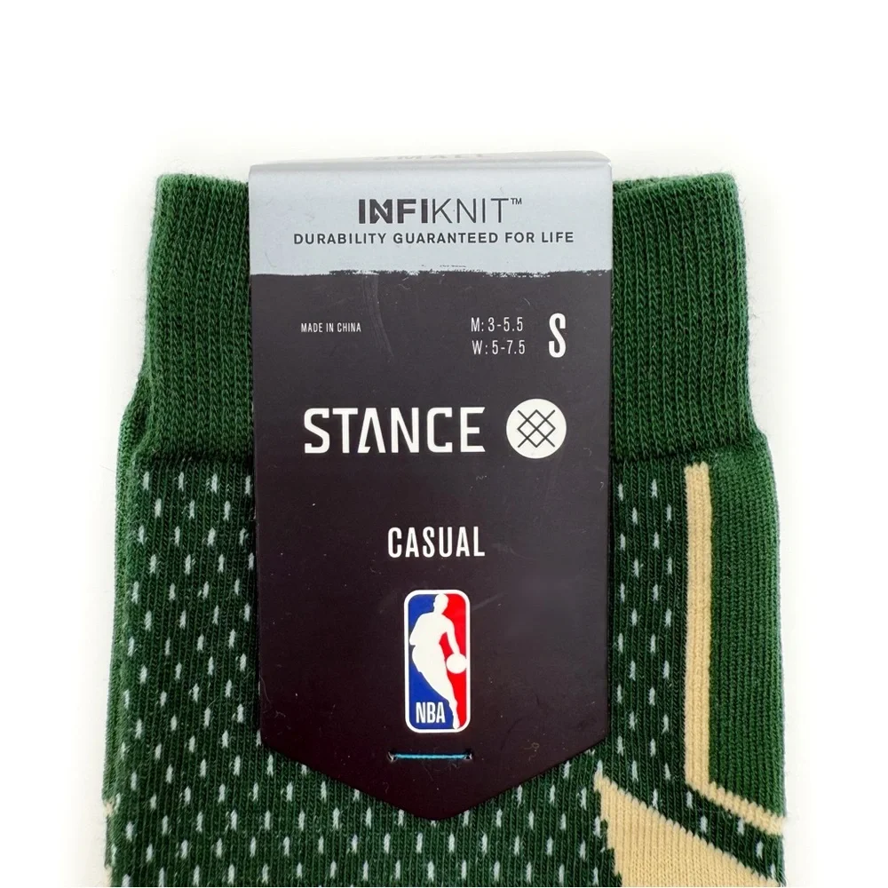 Stance Milwaukee Bucks Shortcut Crew Socks NBA Basketball Small Mens Womens Kids